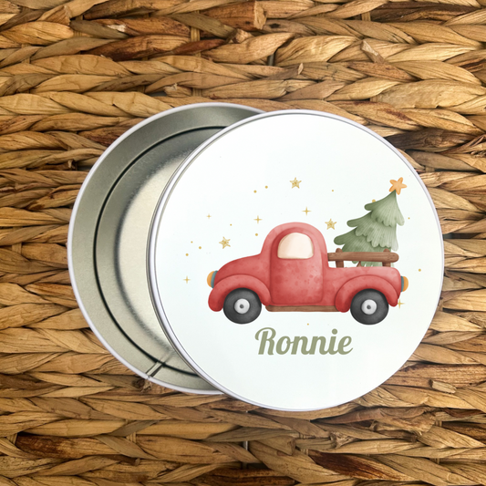 Personalised Christmas Treat Tin - Truck Design