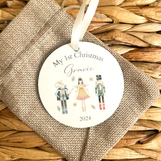 Personalised My First Christmas Bauble - Nutcracker  Design