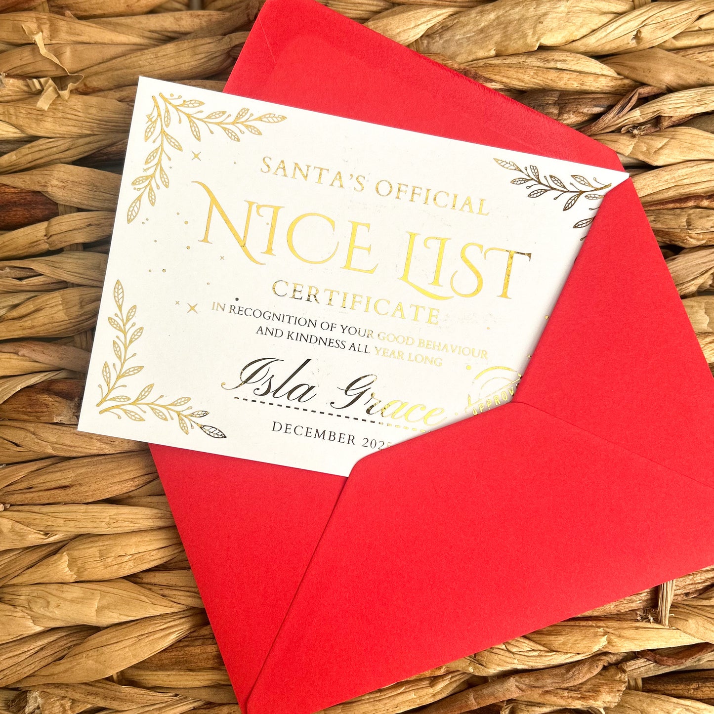 Personalised ‘Nice List’ Certificate