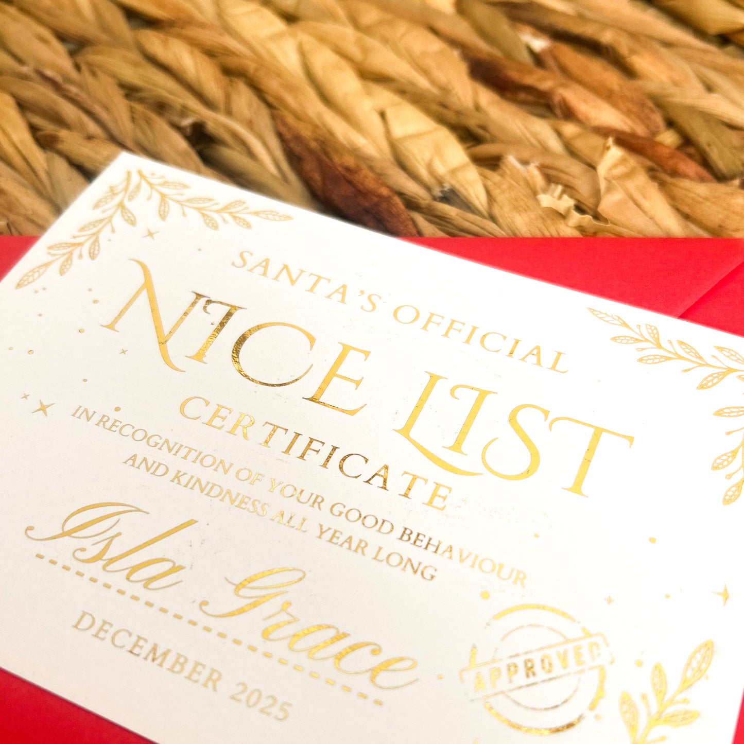 Personalised ‘Nice List’ Certificate