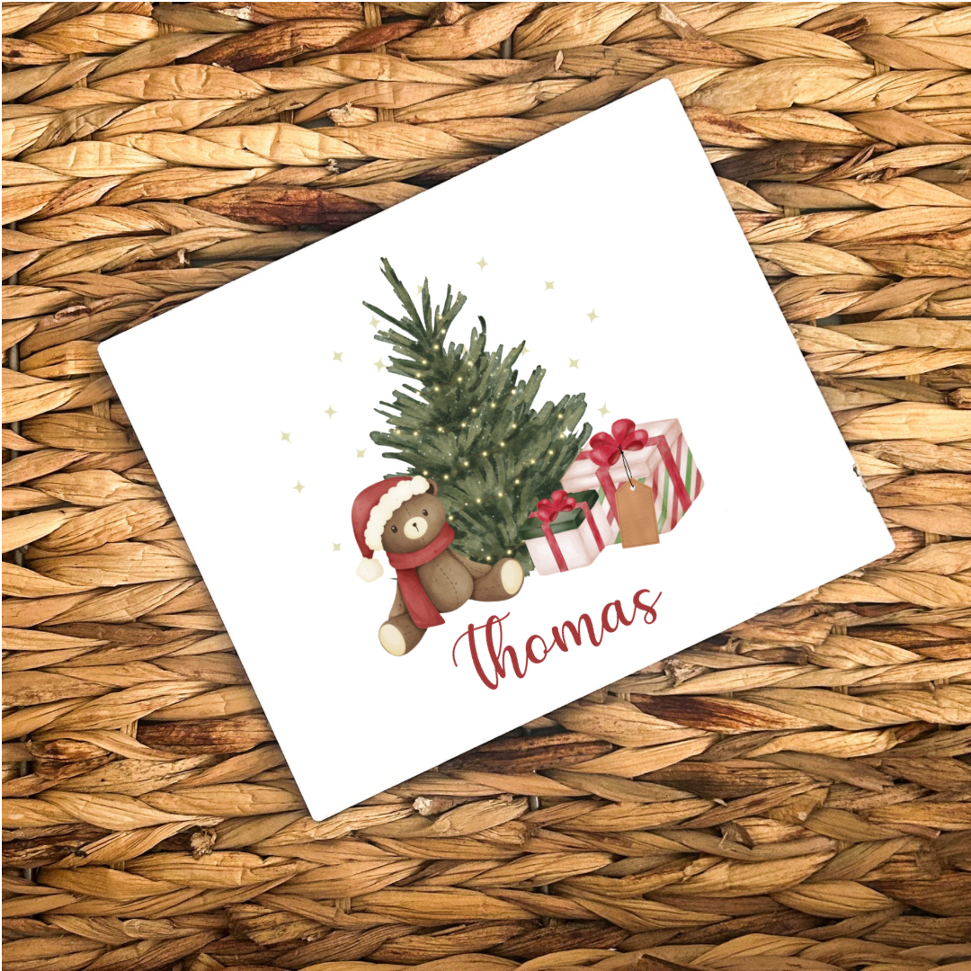 Personalised Christmas Placemat - Teddy Design