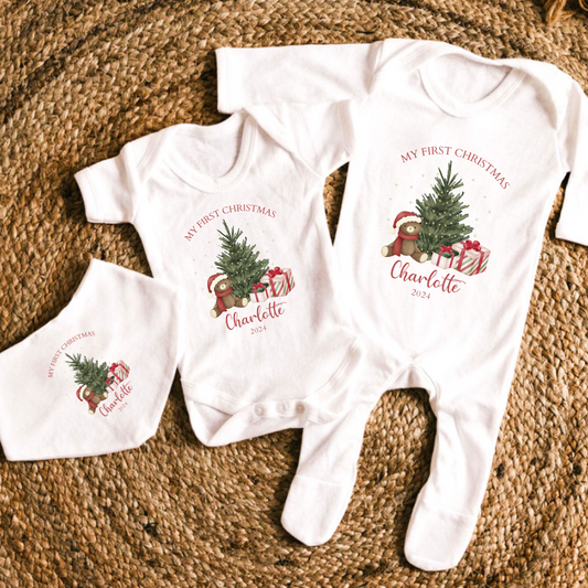 Personalised ‘My First Christmas’ Baby Gift Set - Teddy Design