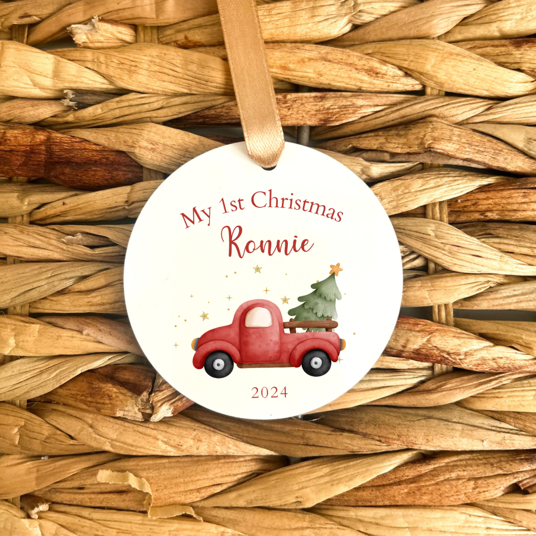 Personalised My First Christmas Bauble - Truck Design