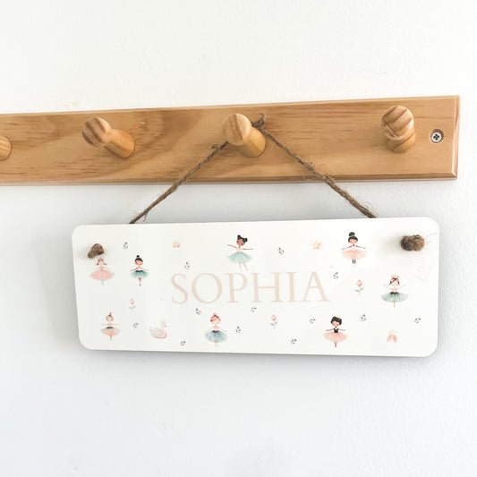 Personalised Children’s Hanging Sign - Ballerina Design