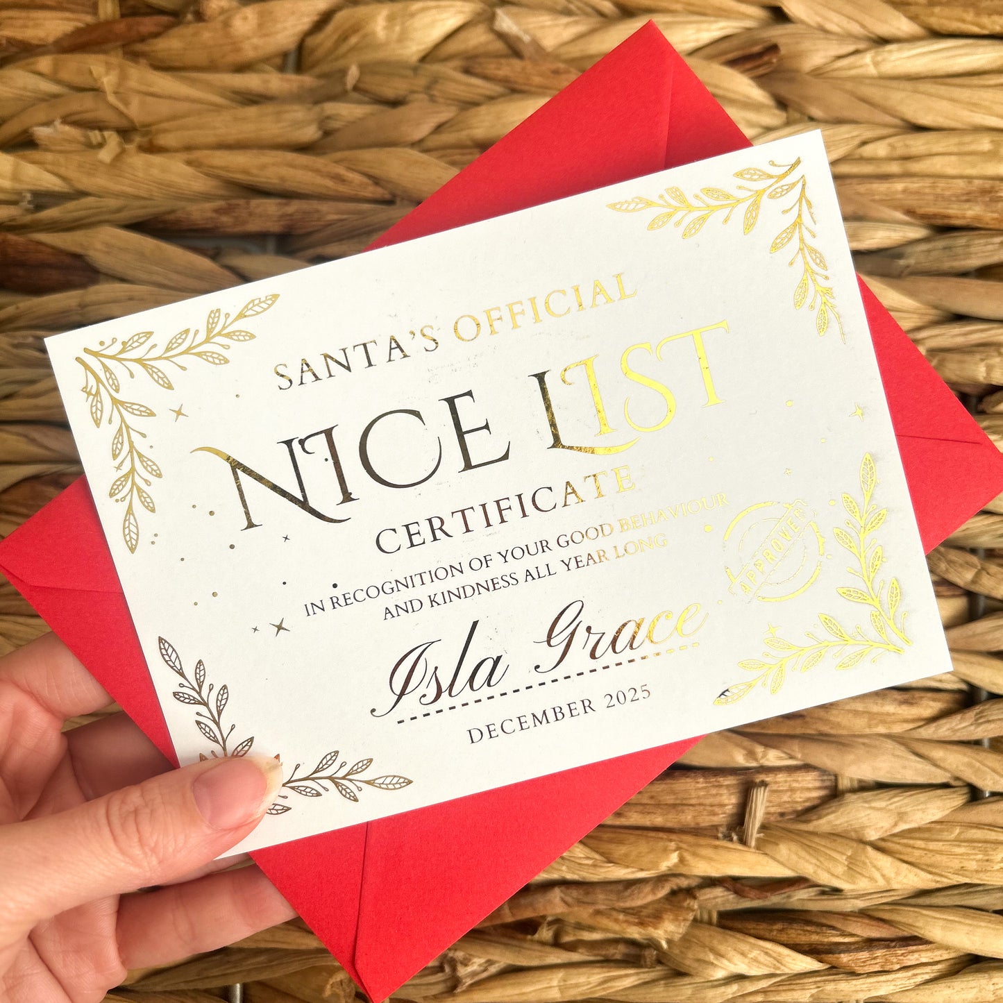 Personalised ‘Nice List’ Certificate