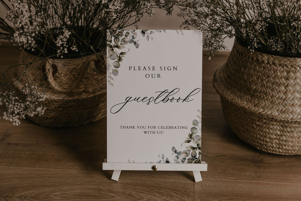 Eucalyptus Wedding Guest Book Sign