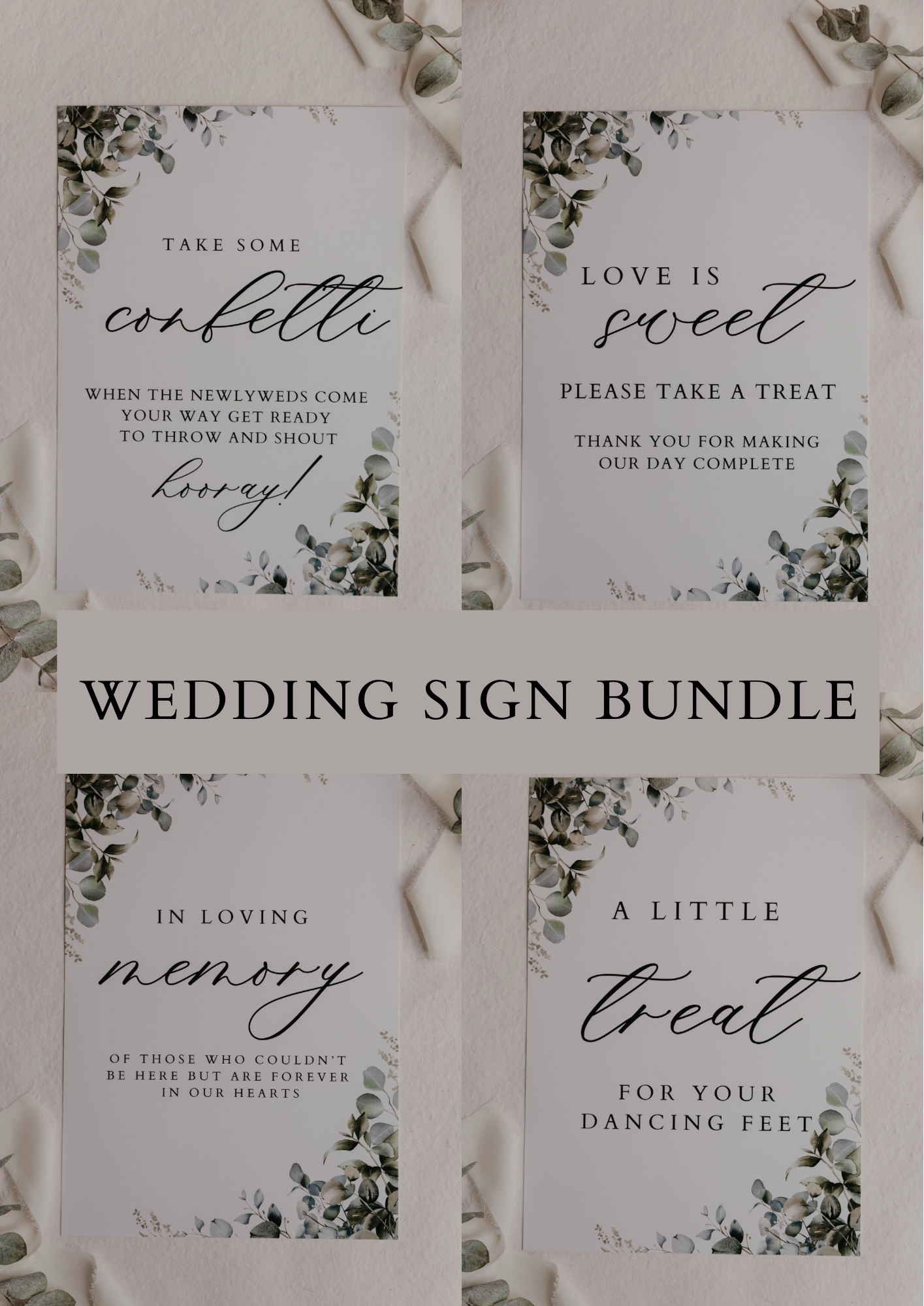 Eucalyptus Wedding Sign Bundle