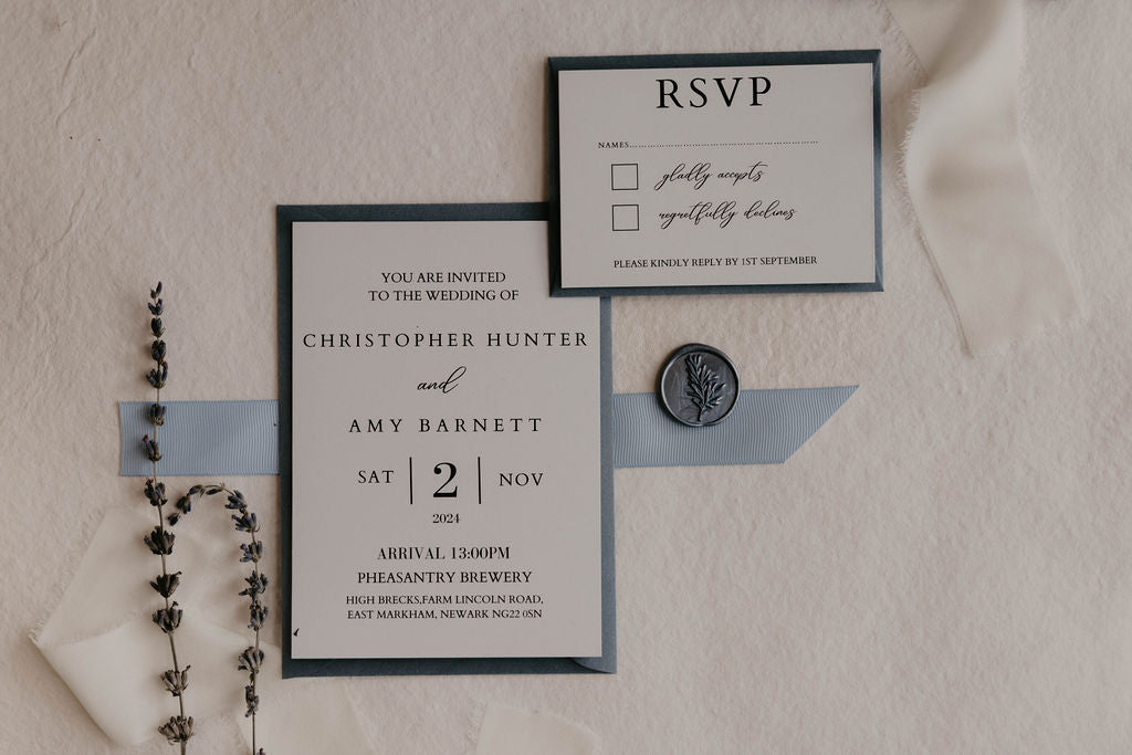 Wedding Invitations - Dusky Blue