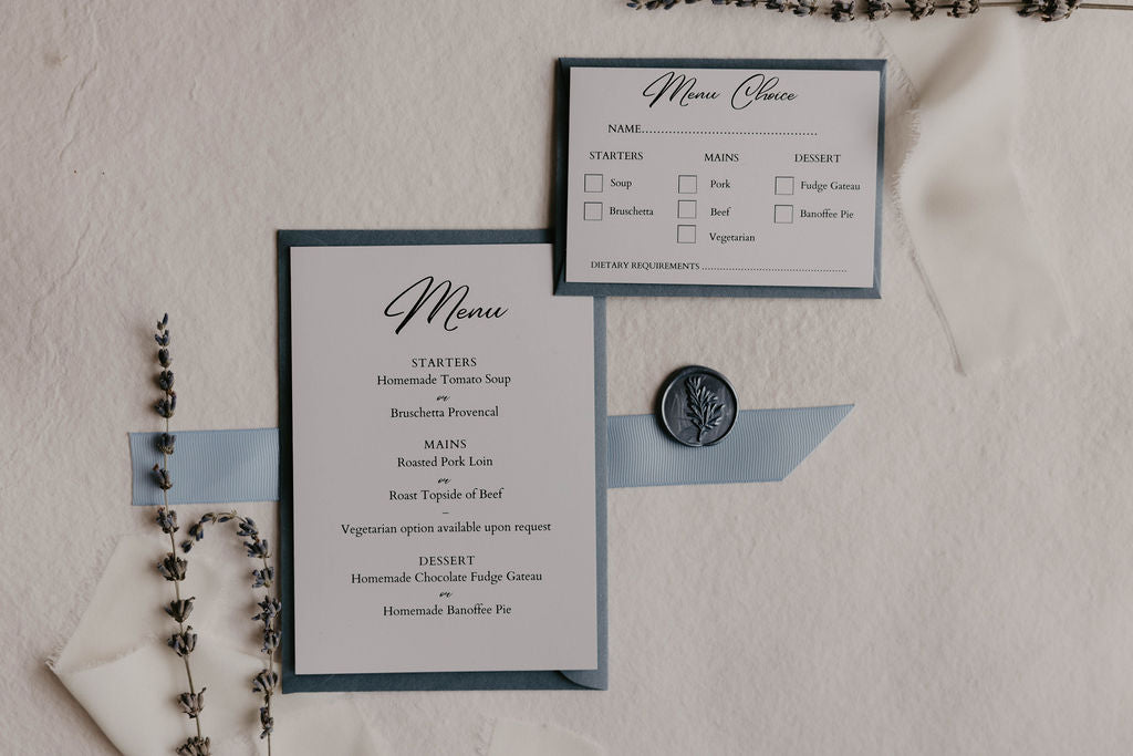 Wedding Invitations - Dusky Blue