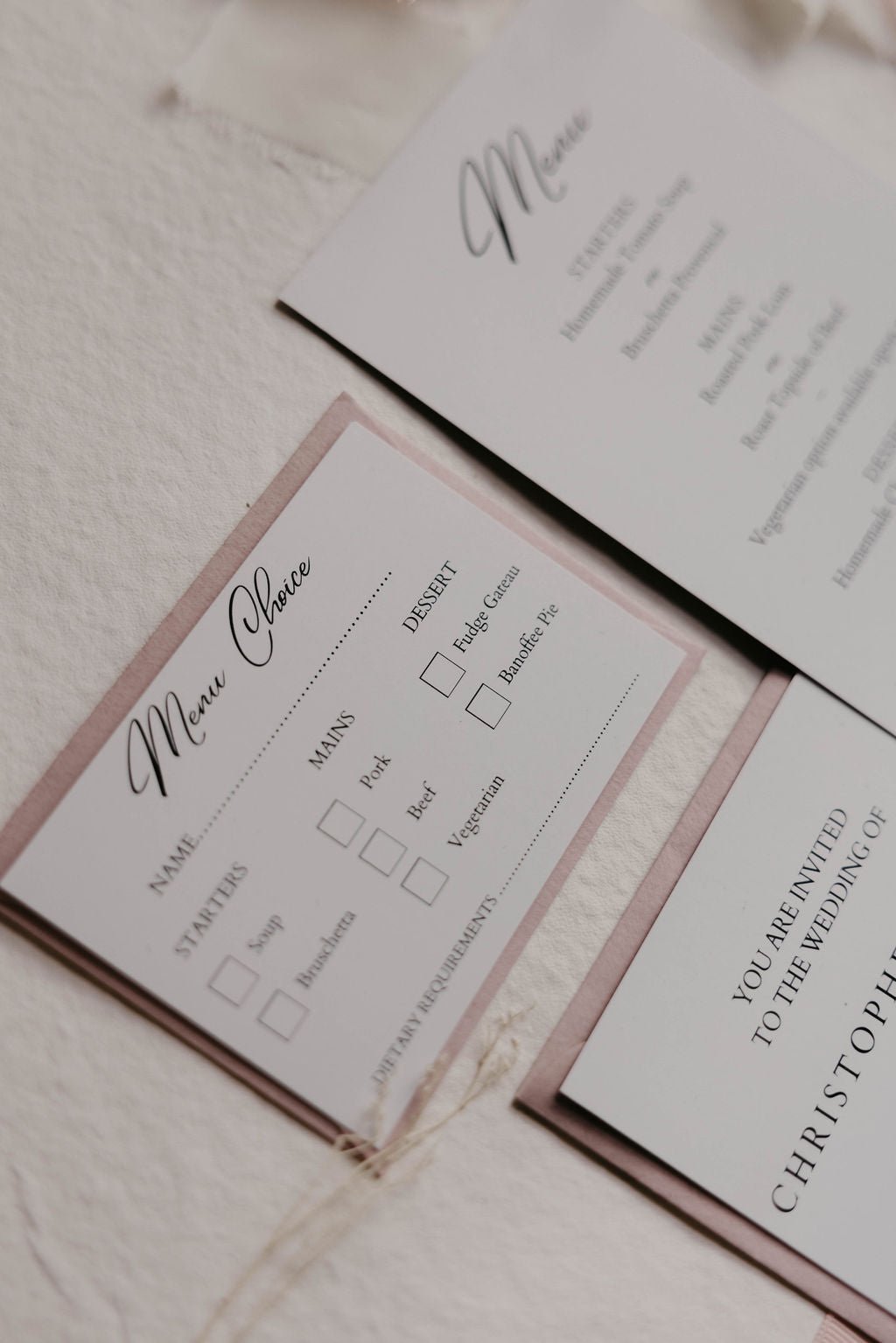 Wedding Invitations - Dusky Pink