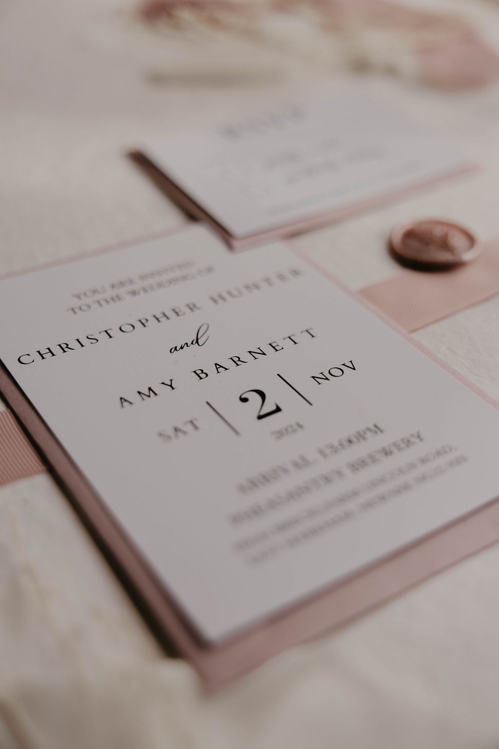 Wedding Invitations - Dusky Pink