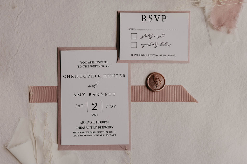 Wedding Invitations - Dusky Pink