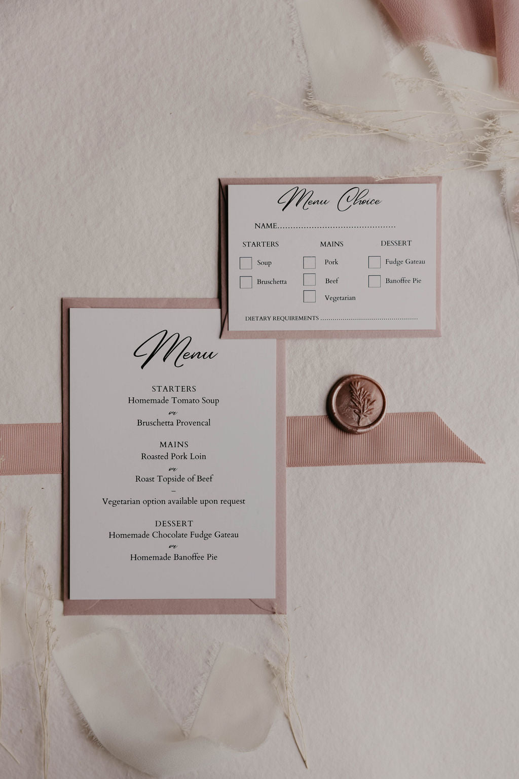 Wedding Invitations - Dusky Pink