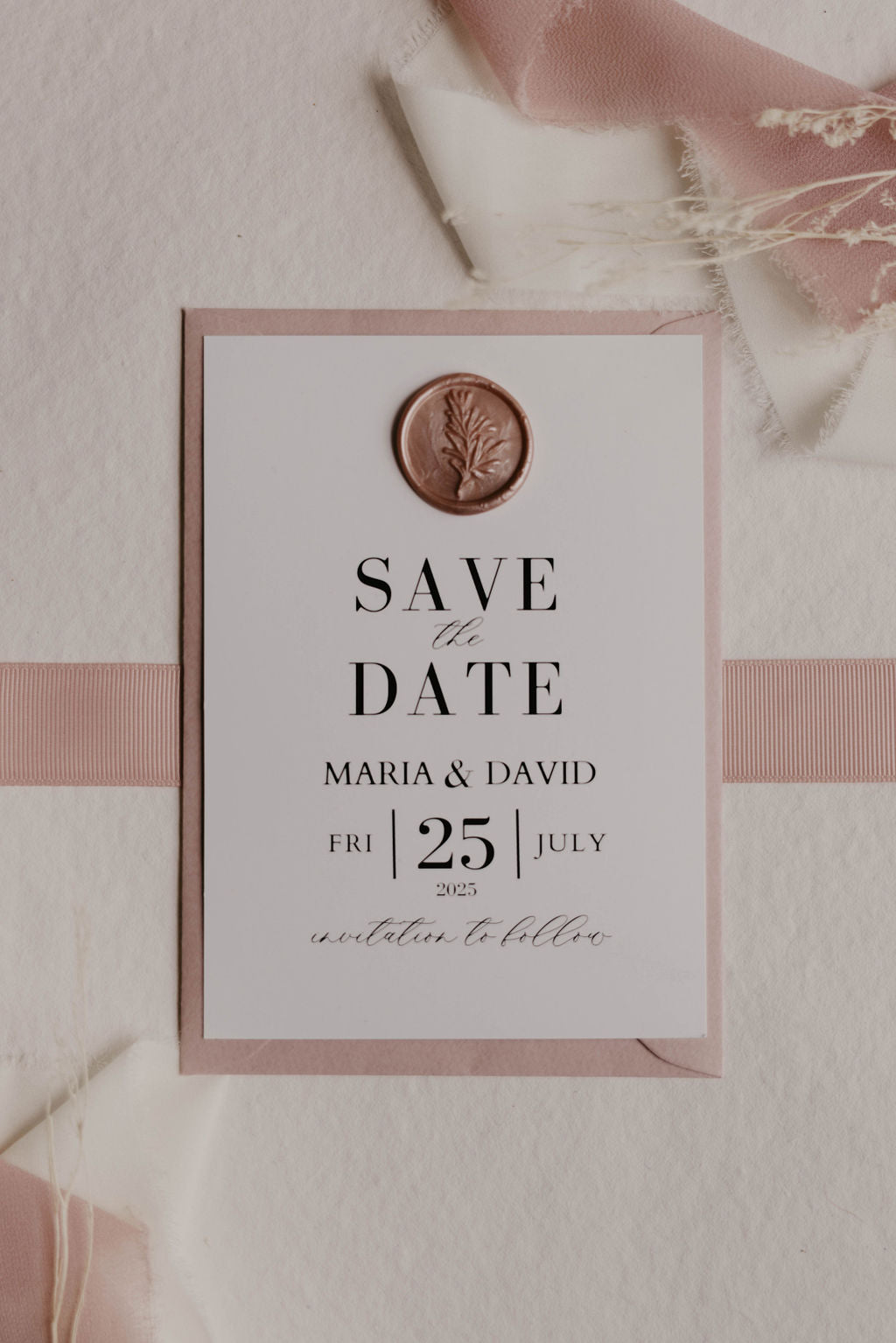 Save The Date - Dusky Pink