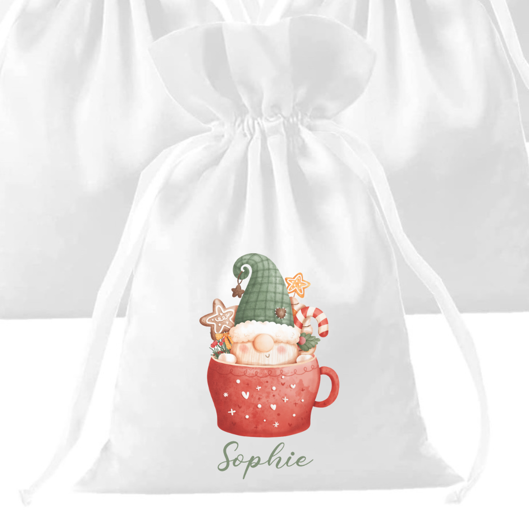 Personalised Christmas Small Gift Bag - Christmas Mug Design